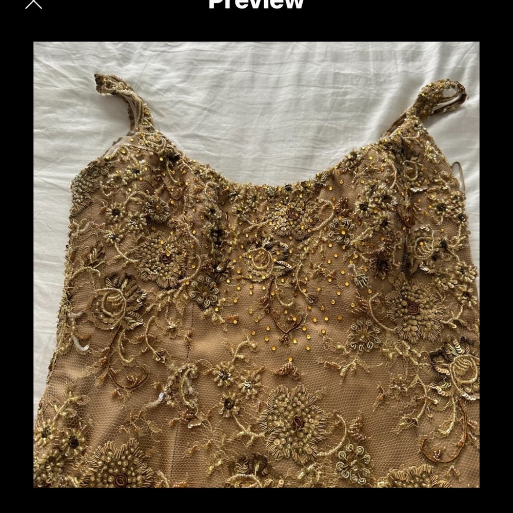 yoly Yunoz Designer made gold beaded gown